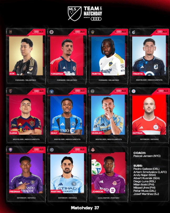 손흥민, 4경기 연속골... MLS 이주의 '베스트 11' 선정